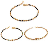 JHB Gold Plated Hand Bracelet 3 pis Combo For Women