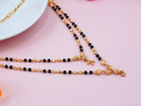 JHB Gold Plated Bead and Black Bead Layer Mangalsutra Multi-String Necklace for Women