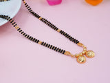 JHB 30 inch jewellery's Traditional Temple Forming One Gram Gold Stylish Maharashtrian Wati Mangal sutra Long Set Tanmaniya Black Vati Mangalsutra For Women