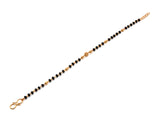 JHB Gold plated and Black Beads Hand Mangalsutra Bracelet for Women