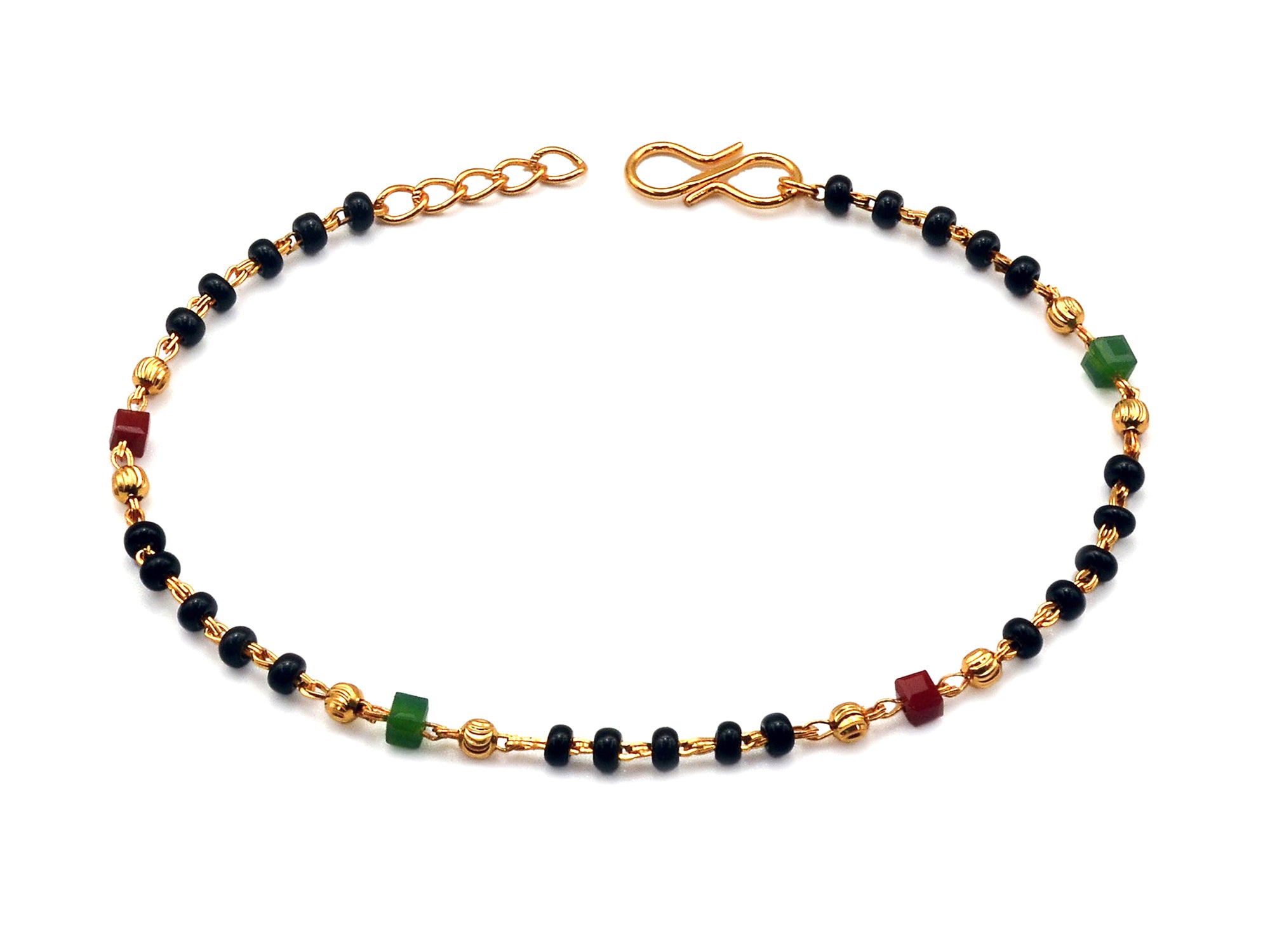 JHB Gold plated Beads Hand Mangalsutra Bracelet for Women