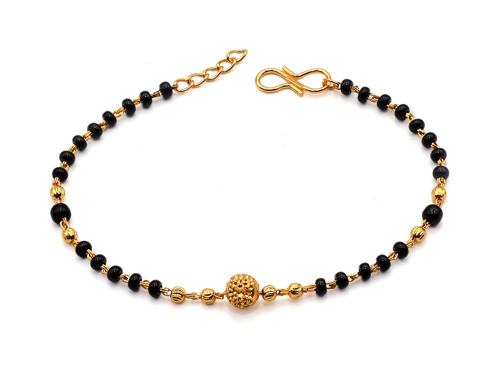 JHB Bangle Style Beautiful Latest Trend Metal & Brass Artificial Hand Mangalsutra Bracelet for Women