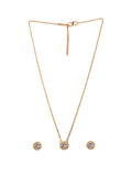 JHB Jewellery Gold Plated American Diamond necklace for girls Pendant Set/Necklace Set with Earrings for Girls and Women