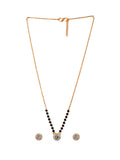 JHB AD Pendant Gift Set |Rakhi Rakshabandhan Gift for Sister Bhabhi, Gifts for Women & Girls | Mangalsutra With American Diamond, Traditional Black Bead Mangalsutra