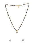 JHB AD Pendant Gift Set |Rakhi Rakshabandhan Gift for Sister Bhabhi, Gifts for Women & Girls | Mangalsutra With American Diamond, Traditional Black Bead Mangalsutra