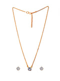 JHB Jewellery Gold Plated American Diamond necklace for girls Pendant Set/Necklace Set with Earrings for Girls and Women