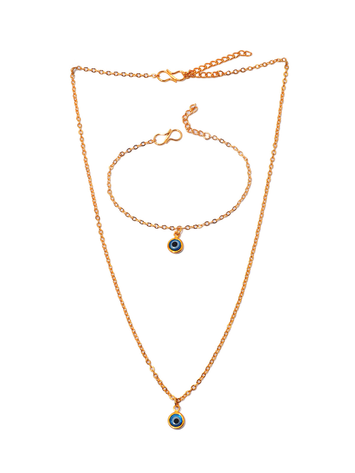 JHB Evil eye Chain And Bracelet Combo For Women and Girls