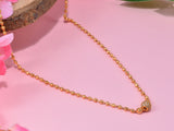 JHB Gold Plated Stylish Single Diamond Chain Neck Designer 18 inch MATARMALA Handmade Real Look Design Beauty Pave Natural Jewelry for Women Girls