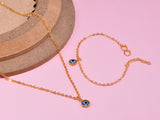 JHB Evil eye Chain And Bracelet Combo For Women and Girls