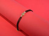 JHB American Diamond Single Boll and Black Bead Bracelet For Women's