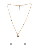 JHB Jewellery Gold Plated American Diamond necklace for girls Pendant Set/Necklace Set with Earrings for Girls and Women