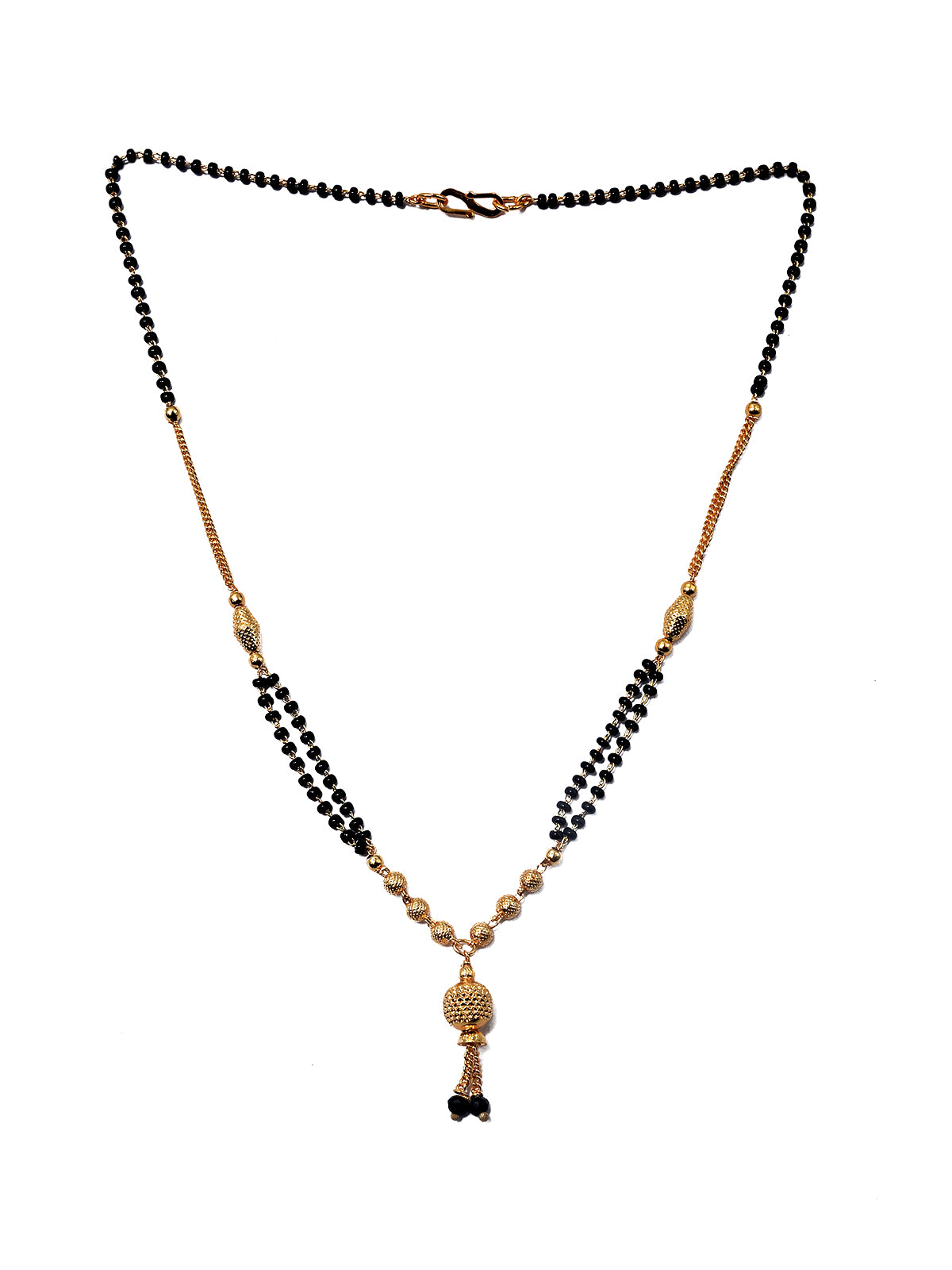 JHB Traditional Tanmaniya Designer Mangalsutra Black Beads Short Chain For Women