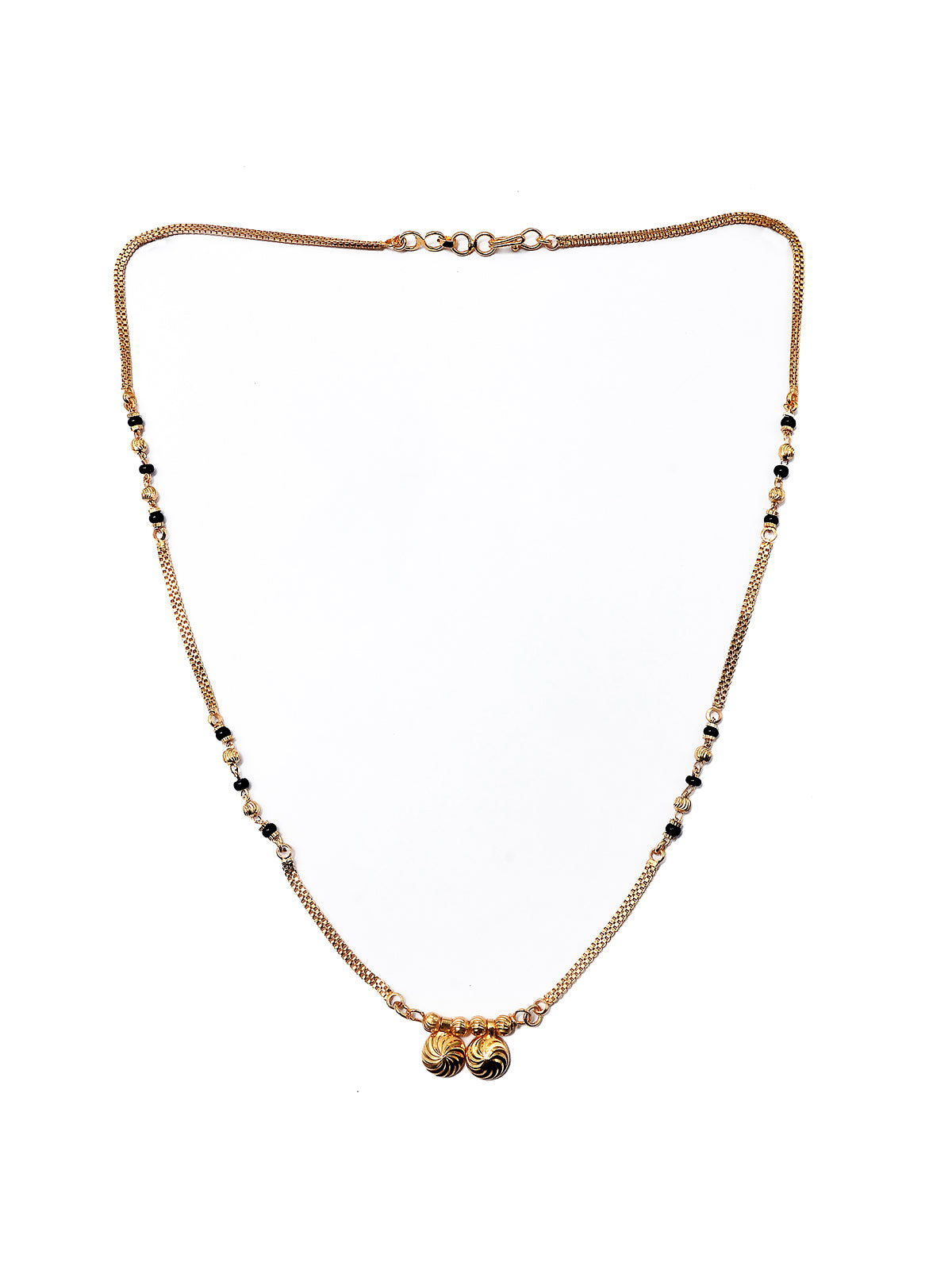JHB Black Stone Black Bead Chain Short Mangalsutra Tanmaniya Necklace