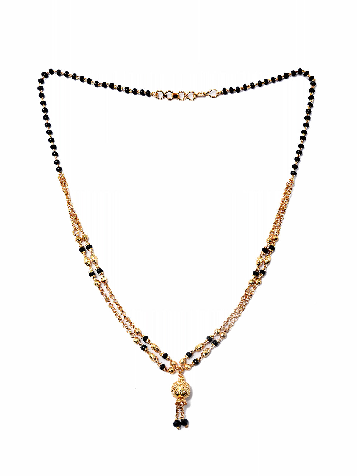 JHB Traditional Tanmaniya Designer Mangalsutra Black Beads Short Chain For Women