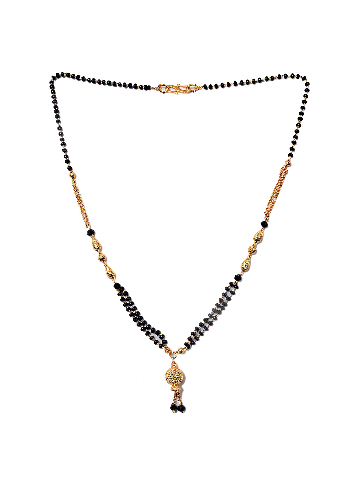 JHB Traditional Tanmaniya Designer Mangalsutra Black Beads Short Chain For Women