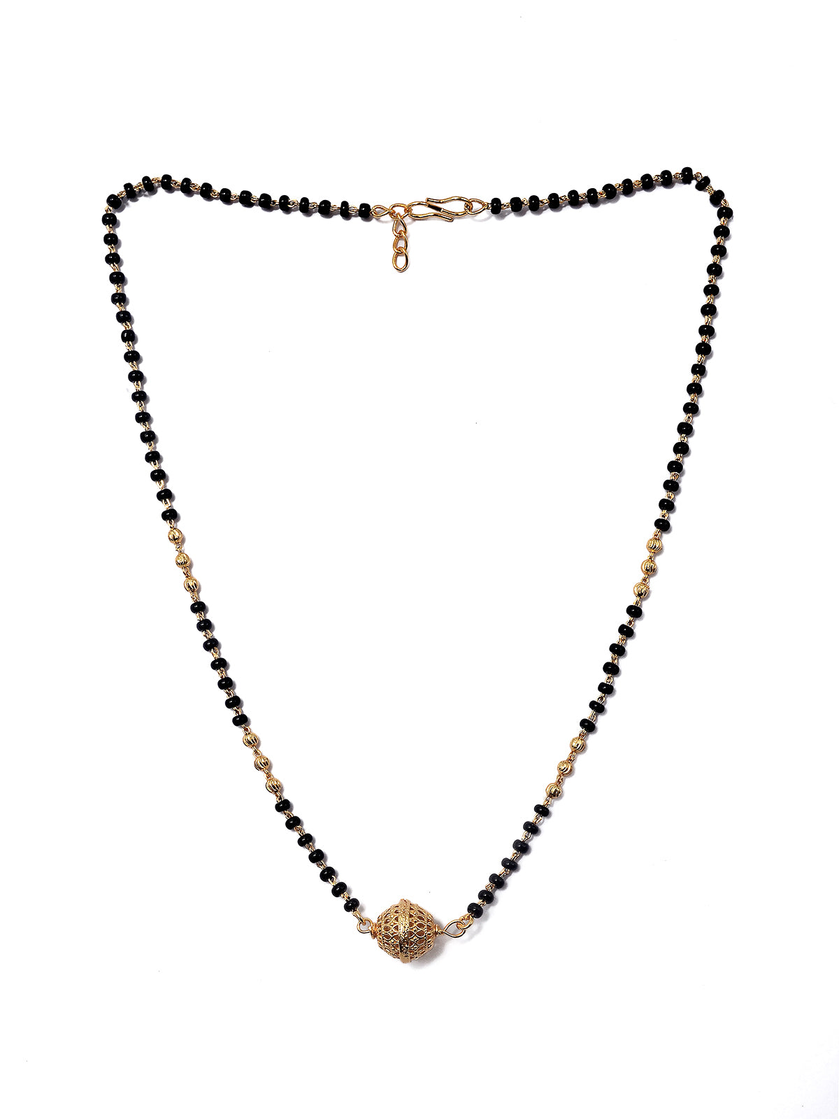 JHB Traditional Tanmaniya Designer Mangalsutra Black Beads Short Chain
