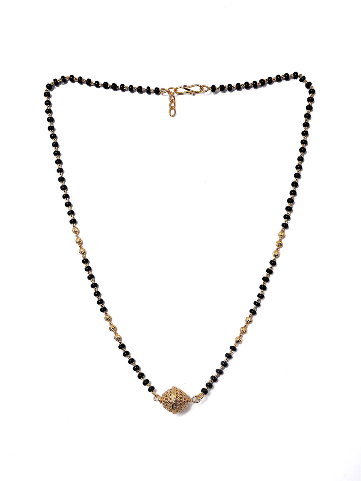 JHB Traditional Tanmaniya Designer Mangalsutra Black Beads Short Chain
