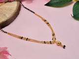 JHB Traditional Tanmaniya Designer Mangalsutra Black Beads Short Chain For Women