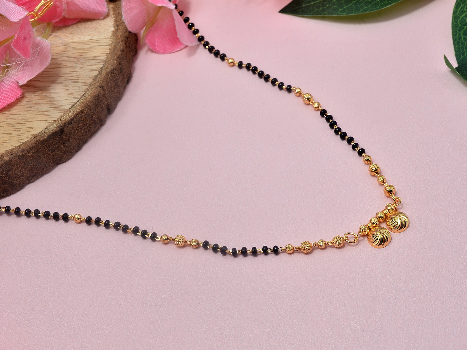 JHB Gold Plated Vati Pendant Tanmaniya Short Mangalsutra For Women