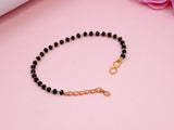 JHB Black Crystal Beads Simple Bracelet For Women's And Girls