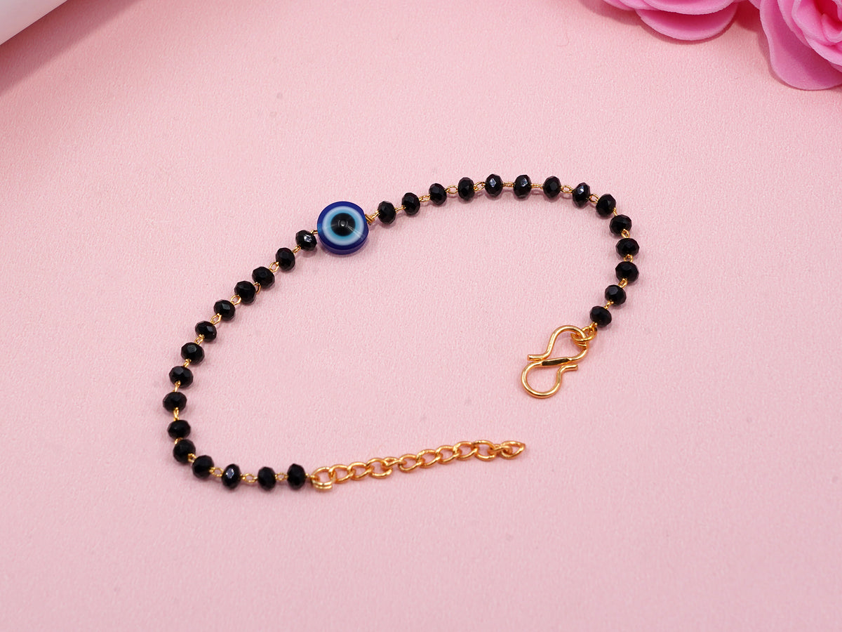 JHB Evil Eye Black bead Hand Bracelet For Women And Girls