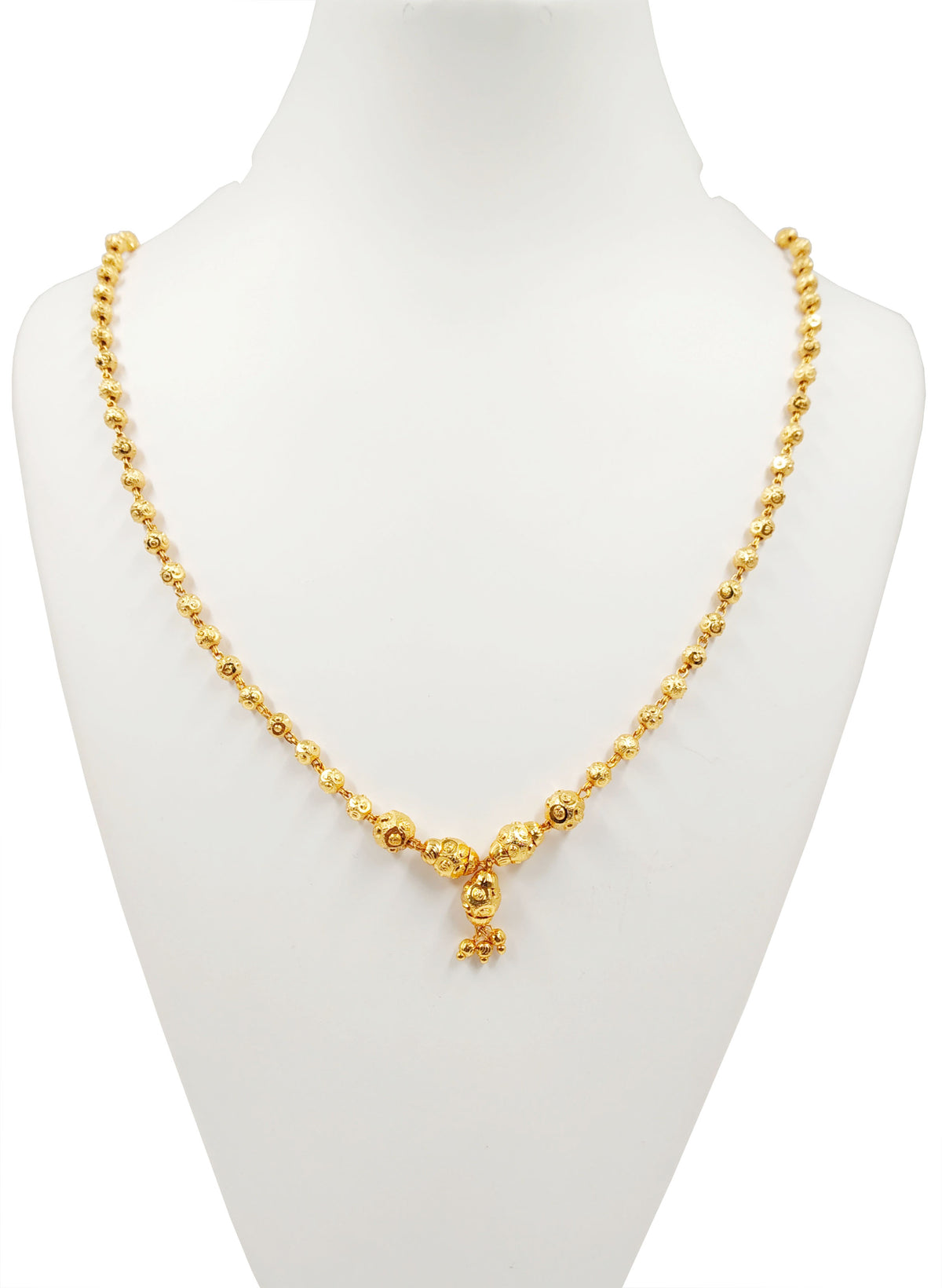 JHB Gold Plated Beads Matar mala short Chain for Women and Girls