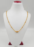 JHB Gold Plated Stylish Single Diamond Chain Neck Designer 18 inch MATARMALA Handmade Real Look Design Beauty Pave Natural Jewelry for Women Girls