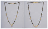 JHB Traditional Tanmaniya Designer 2 pis Mangalsutra Black Beads Short Chain combo For Women