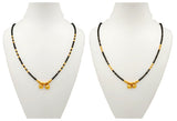 JHB Traditional Tanmaniya Designer Mangalsutra Black Beads Short Chain 2 pis combo For Women