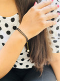 JHB Gold Plated Black Bead Mangalsutra And Bracelet Combo For Women