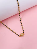 JHB American Diamond Pendant With Black Beads Chain Short Mangalsutra Tanmaniya For Womens