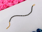 JHB Black Crystal Beads Simple Bracelet For Women's And Girls