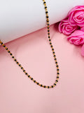 JHB Traditional Black Bead Chain and Gold Plated Neck Chain18 Inches Short Mangalsutra Single Line for Women Wedding, Engagement and Anniversary