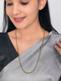 JHB Women Traditional Black Bead Chain and Gold Plated Neck Chain for Women & Girls Wedding, Engagement and Anniversary (Black and Golden)