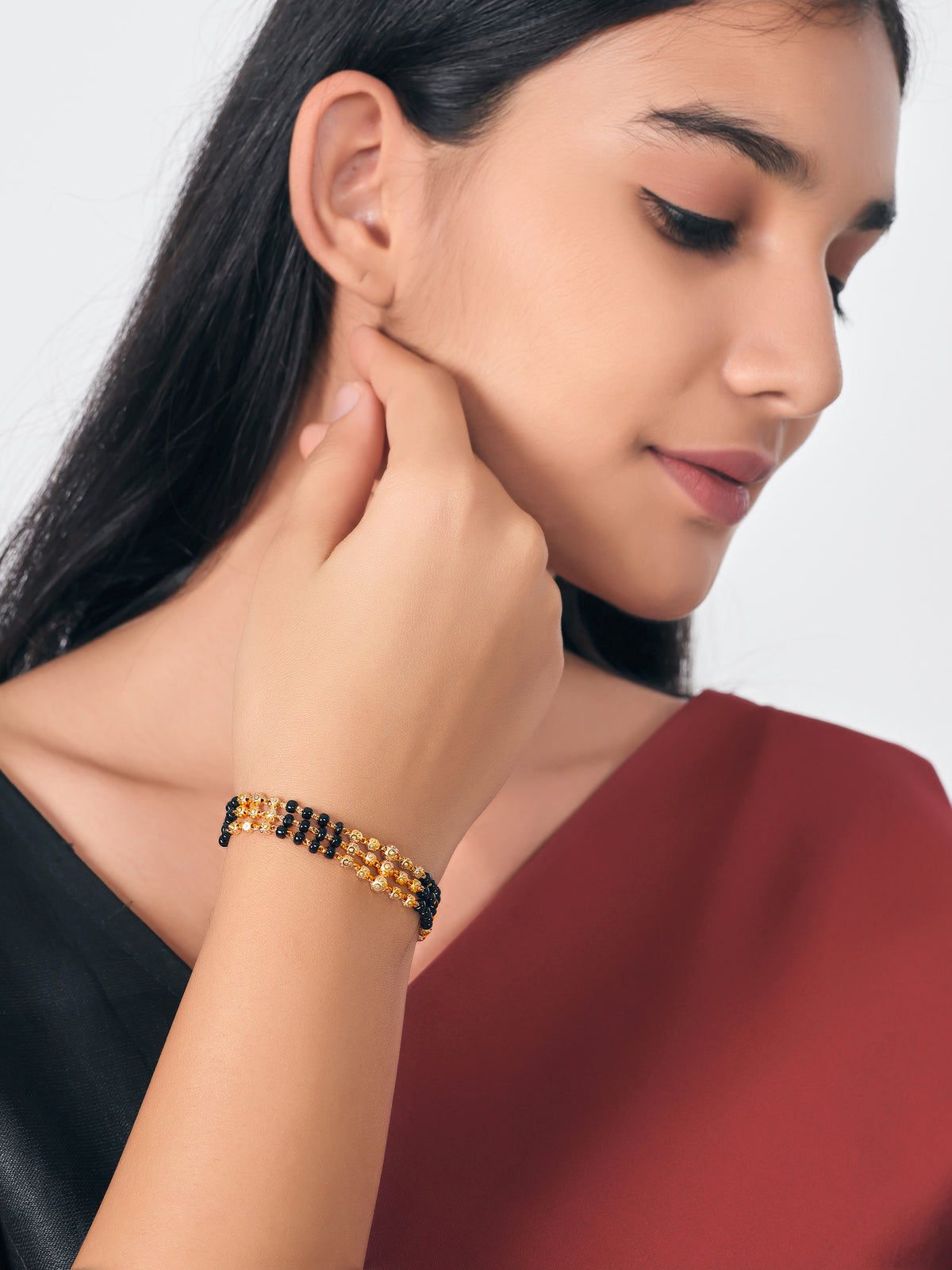 JHB Fashion Latest Stylish Multilayer Gold Plated Bangle Bracelet for Women and Girls