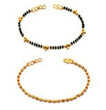 JHB Golden Gold-Plated Brass Bracelet 2 pis Combo for Women
