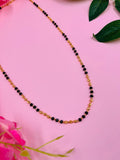 JHB Women Traditional Black Bead Chain and Gold Plated Neck Chain for Women & Girls Wedding, Engagement and Anniversary (Black and Golden)