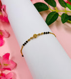 JHB Gold plated Brass Beads Hand Mangalsutra Bracelet for Women